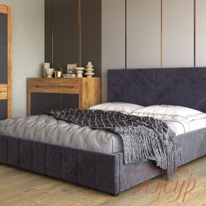 Кровать Нельсон интерьерная, вариант цвета 2 холодный серый